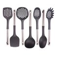 thumbnail image 1 of Juego de cucharas y espátulas de cocina de 7 piezas, espátula de nailon cuadrada - espátula de cocina de nailon cuadrada - nailon, negro, 34,5 cm, 1 of 5