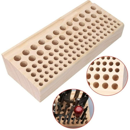 

TFCFL 98 Holes Leather Craft Tool Holder DIY Hand Tool wood Organizer