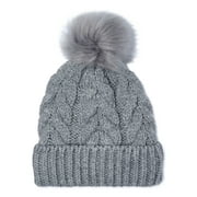 Time and Tru Women’s Cable Knit Pom Beanie