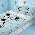 thumbnail image 2 of Manfei Boys Personalized Initial X Zipper Queen Comforter Set with Fitted Sheet and 2 Pillowcases, Kawaii Sports Zipper Bedding Set, Light Blue Black X, 2 of 7
