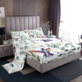 thumbnail image 1 of YST Cartoon Hummingbird Sheet Set Toddler Wildlife Bird Bed Sheets Set, Spring Plant Queen Sheets Eucalyptus Leaf Bed Set, Jungle Animal Theme Top Sheet Kids Room Decor, 1 of 6