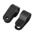 thumbnail image 3 of 200pcs Black Nylon Screw Wire Clips P-type Cable Clip Clamp Fasteners Tubing Clips Assortment Nylon, 3 of 8