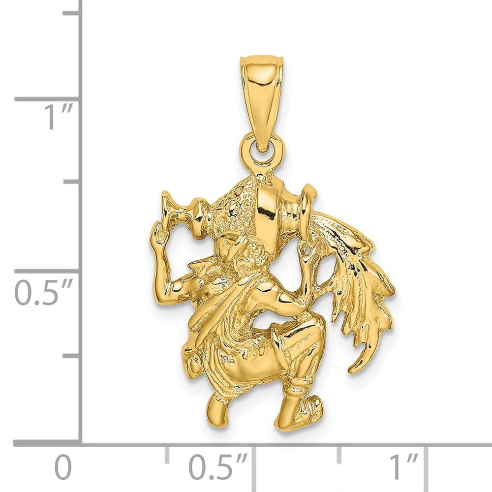 14k Yellow Gold Zodiac Aquarius Pendant 
