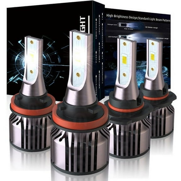 LED Combo CSP Headlight Kit Bulbs Hi Low Beam 4X for 2011-2016 Honda CR-Z