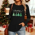thumbnail image 4 of Christmas T-Shirts for Women Lightweight Crewneck Pullover Long Sleeve Graphic Printed Tees Holiday Xmas Tops (M, Black), 4 of 7