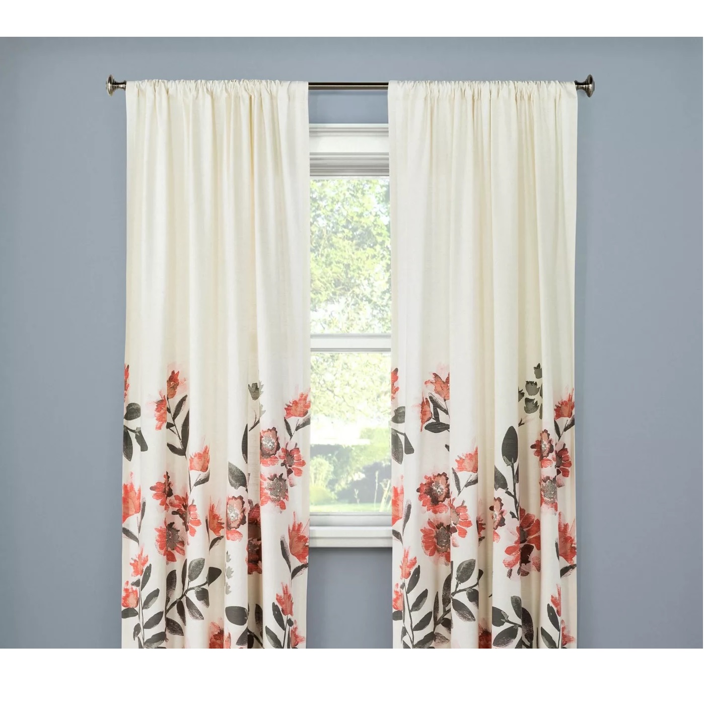 Climbing Floral Light Filtering Window Curtain Panels Natural That Let