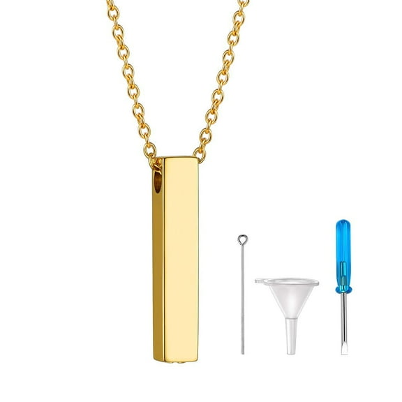 KeyStyle Urn Necklaces for Ashes Stainless Steel Pendant Necklaces for Women Memorial Jewelry for Ashes Holder Cube Necklace