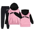 thumbnail image 1 of MEZZALL Ensemble de Haut à Capuche et Pantalon à Manches Longues avec Poche Imprimée pour Filles, Rose, 4-5 Ans, 1 of 6