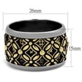 thumbnail image 2 of Luxe Jewelry Designs Two-Tone Gold Ion Plated Stainless Steel Epoxy Black Jet Men's Ring - Size 12, 2 of 4
