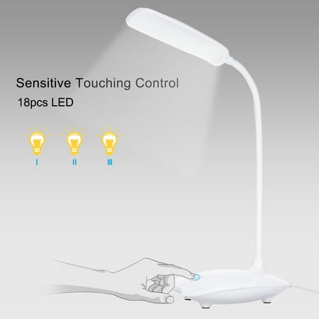 Ultralight LED Desk Night Lamp 360° Flexible Rotatable Touching Control ...