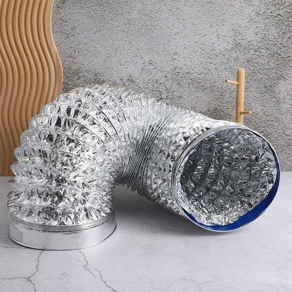 HOMEMAXS Aluminum Foil Air Duct Telescopic Duct Hose Flexible Duct Hose for Dryer Vent Exhaust and Air Ventilation Systems 2 Meter