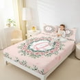 thumbnail image 4 of jejeloiu Girl Personalized Gifts Full Size Sheets,Pink Letter Q Bed Sheets,Rustic Flower Floral Sheet Sets For Princess,Lightweight Room Decoration,4pcs, 4 of 7