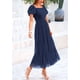 thumbnail image 3 of Vestido PRETTYGARDEN de tul midi fruncido 2025 azul marino para mujer, 3 of 8