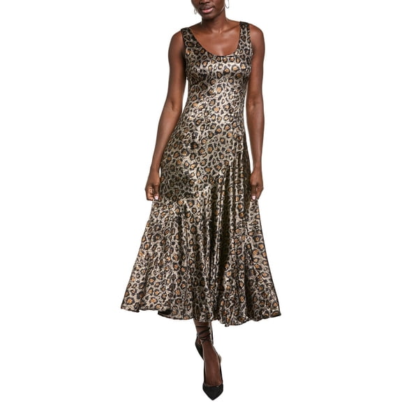 Endless Rose womens  Animal Print Maxi Dress, m, Brown