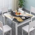thumbnail image 3 of Black White Gray Gold Marble Pattern Square Fitted Tablecloth with Elastic Edge,Square Table Cover,Washable Elastic Table Cover for Home Kitchen Party Decor 36"x36", 3 of 6