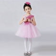 thumbnail image 3 of BRGZLK Dresses for Girls Peony Flower Sequin Puffy Skirt Sleeveless Round Neck Girl Mesh Straps Dress Performance Dress Pink 7-8 Years, 3 of 5