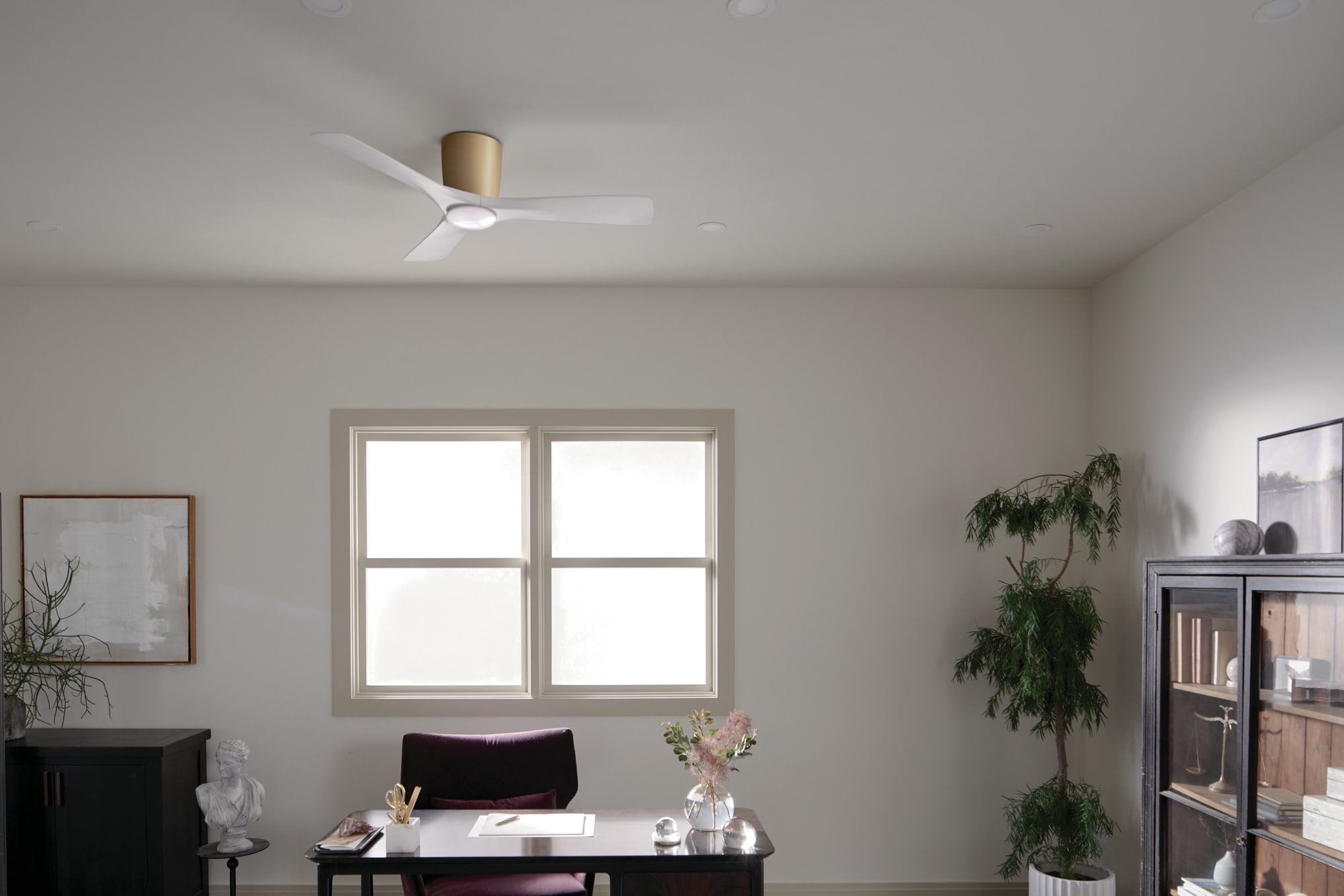 Kichler 300032MWH Volos Contemporary 48" Ceiling Fan With Light In Matte White