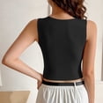 thumbnail image 4 of GUACER Crop Tank Tops for Women Ribbed Built-in Padded Bra, Square Neck Sleeveless Fitted Casual Camisole for Summer, 4 of 8