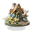 thumbnail image 6 of 8PCS 8.27 Inches Easter Bunny 2D Acrylic Tabletop Decoration with Egg Tree Design for Spring Party Dining Table Display, 2D Freestanding Rabbit Centerpiece for Home Shelf Mantel Decor, 6 of 9