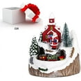 thumbnail image 5 of Christmas Village Decoration Church House Festival Scene Moving Train and Santa Claus with Led Lights, Music, 5 of 5