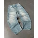 thumbnail image 1 of 2024 nueva moda americana Retro Hip hop bordado patrón pantalones vaqueros holgados para hombres y mujeres Y2K Harajuku gótico pantalones anchos ropa de calle, 1 of 1