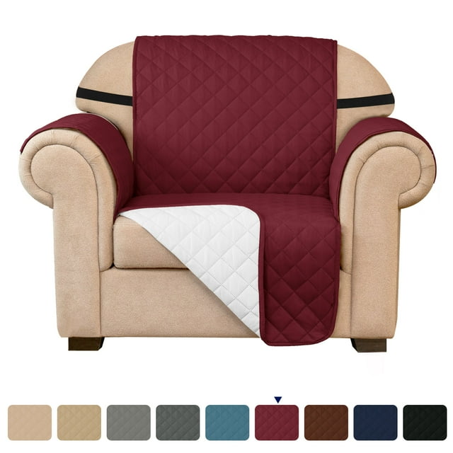 Subrtex Housse de Canapé Extensible 1 Pce Matelassée Réversible avec Sangles Élastiques Antidérapantes Housse de Canapé Lavable pour Animaux
