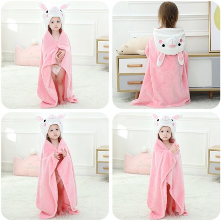 

RPVATI Toddler Baby Boys Girls Soft Sleeveless Robe Wrap Summer Full Sleepwear Cartoon Hooded Bathrobe