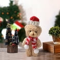 thumbnail image 6 of Festive Christmas Teddy Bear Doll with Red Scarf for Holiday Decor or Plush Companion, Soft Velvety Material, 6 of 6