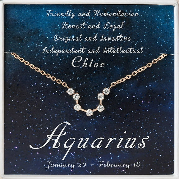 Personalized Zodiac Necklace - Cancer Zodiac - Leo Necklace - Scorpio Necklace - Aries Necklace - Taurus Necklace - Gemini Necklace -Zodiac Necklace Gold