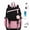 Black and Pink Flap Style, variant on Large Capacity Nylon Backpack with USB Charging Port, Lightweight Travel Daypack Fits 14 Inch Laptop