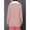 thumbnail image 2 of Womens Sherpa Coats Stand Collar Wool Liner Sherpa Denim Coats Thicker Outerwear with Pockets L Pink Female, 2 of 3