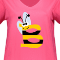 thumbnail image 3 of Inktastic Cute Bee Initial B Women's Plus Size V-Neck T-Shirt, 3 of 4
