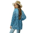 thumbnail image 3 of SCRAWLGOD Leopard Print Cardigan Jackets for Women Trendy Long Sleeve Tops for Women Work Size S Breathable Ladies Cardigan Sweaters with Pockets for Travel, 3 of 7