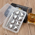 thumbnail image 2 of Stainless Steel Ice Cubes, Reusable Chilling Whiskey Stones Rocks with Tongs and Freezer Storage Tray for Whiskey Vodka Wine, Heart 4 pack, 2 of 6