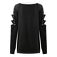 thumbnail image 5 of Camisas casuales florales de manga larga para mujer Estampado de girasol Cuello redondo Estampado de leopardo Costura Mangas caídas Túnica Tops Cuello redondo Blusa de manga larga Pompotops gfhjh10923, 5 of 7