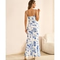 thumbnail image 3 of Vestido largo GLENGE para mujer, estampado floral, cuello en V, sin mangas, 3 of 5