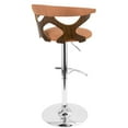 thumbnail image 3 of Gardenia Mid-Century Modern Adjustable Barstool With Swivel In Walnut And Orange, 3 of 6