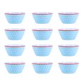 thumbnail image 3 of 12 Uds. Ensaladeras de 6 pulgadas, cuencos para servir comida, vajilla de porcelana de imitación, punto azul claro, 3 of 8