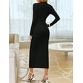 thumbnail image 2 of YOGAFOX Women's Fall Mock Neck Midi Bodycon Long Sleeve Elegant Dresses S-XL, 2 of 5