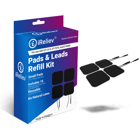 Electrode Pads & Leads Refill Kit for TENS Unit or EMS Muscle Stimulator from