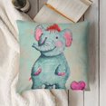 thumbnail image 3 of Rhinoceros Watercolor Fabric Decorative Pillow Machine Washable, Indoor Outdoor Decorative Pillow for Couch, Bed or Patio,, 3 of 5