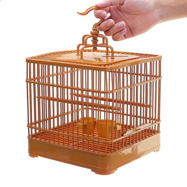 Bird Parrot Macaw Pets Cage Hanging Feeder Plastic Carrier Portable ...