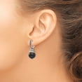 thumbnail image 5 of Auriga Fine Jewelry 925 Sterling Silver 14k Accent Antiqued Black Onyx Hinged Hoop Dangle Earrings for Women, 5 of 6