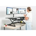 thumbnail image 7 of Rocelco 46" Large Height Adjustable Standing Desk Converter | Quick Sit Stand Up Triple Monitor Riser | Gas Spring Assist Computer Workstation | Retractable Keyboard Tray | Black (R DADRB-46), 7 of 7