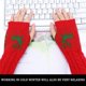 thumbnail image 4 of Guantes de invierno sin dedos - Guantes calentadores de brazos para mujer Guantes de muñeca de punto de ganchillo Guantes con orificio para el pulgar Guantes de tejido cálido de medio punto (verde+roj, 4 of 5