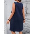 thumbnail image 4 of Women's Tea Length Round Neck Waist Sundresses Sleeveless Dress for Summer L, 4 of 5