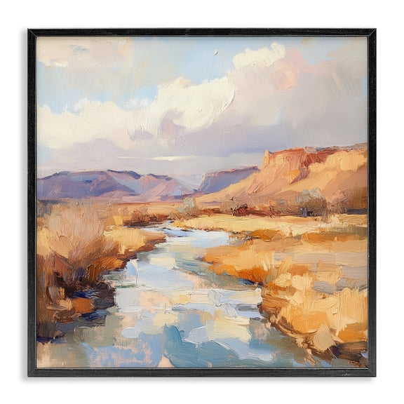 Stupell Industries Plateau River Evening Glow Black Framed Giclee Art, design by Petal Prints Design