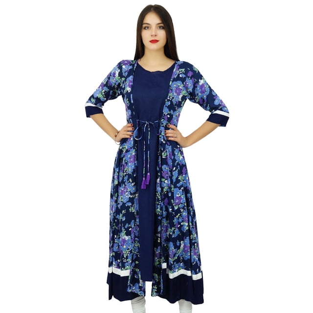Bimba Exclusif Kurti Imprimé 2 Pcs Longue Kurta Robe Bohème Chic