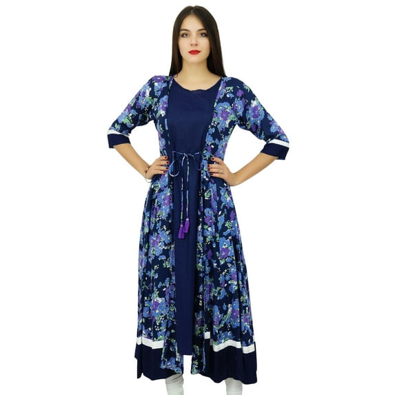 Bimba Exclusive 2 Piece Printed Kurti Long Kurta Boho Chic Dress