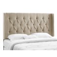 Wingback Taupe Upholstered Headboard, King / Cal. King